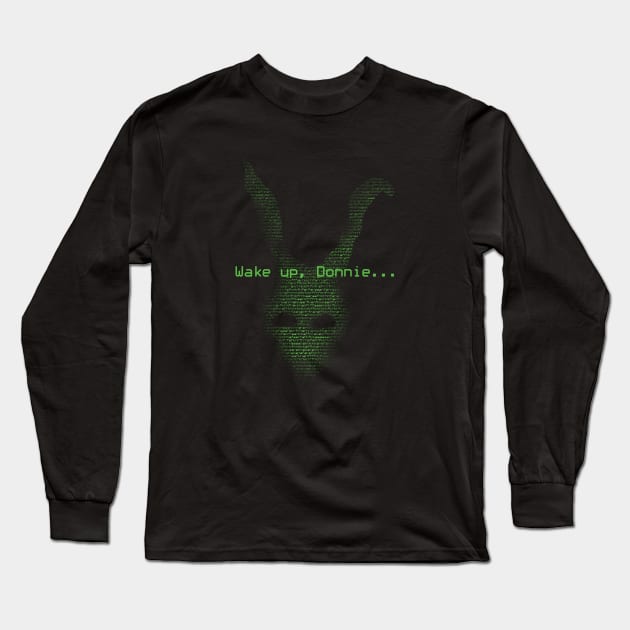 Green waterfall code rabbit Long Sleeve T-Shirt by ntesign